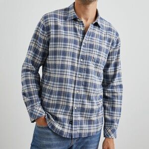 Rails Wyatt Navy Sorghum Oxford Men's Button Up Shirt XL 100% Cotton NWT